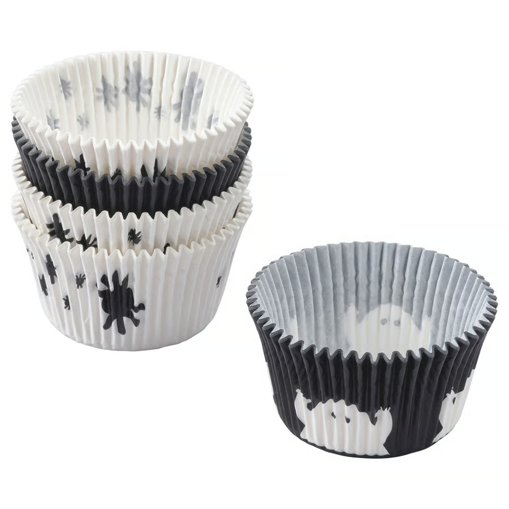 IKEA KUSTFYR Baking Cup, Paper, Mixed Patterns White/Black( (705.995.85) NEW